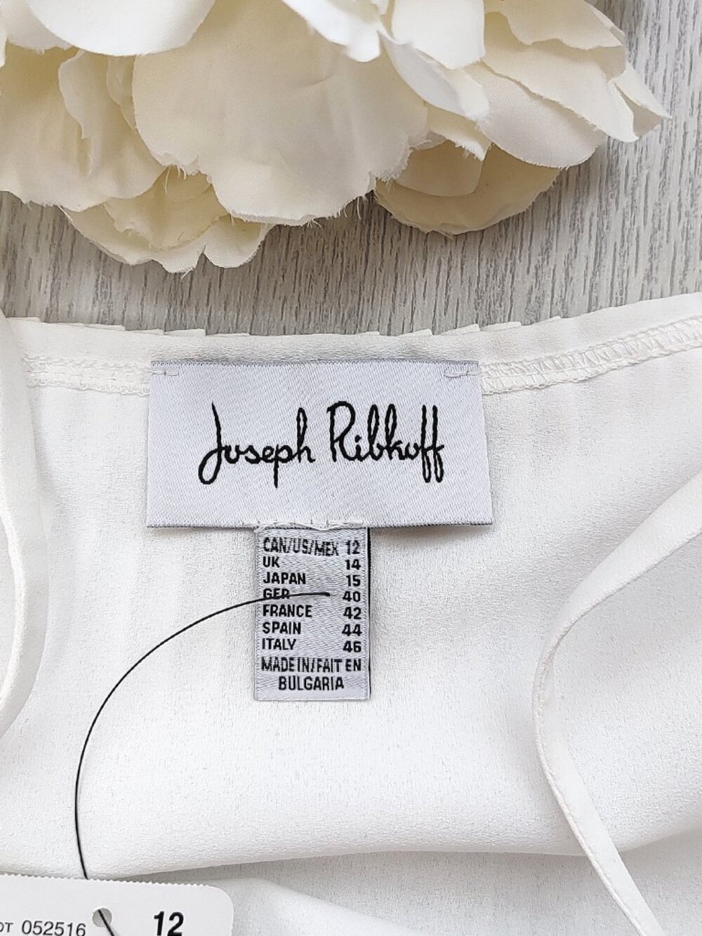 NWT White Blouse Ruffle Cold Shoulder 202068 Flowy Pleated Top 12 Joseph Ribkoff - Picture 7 of 16